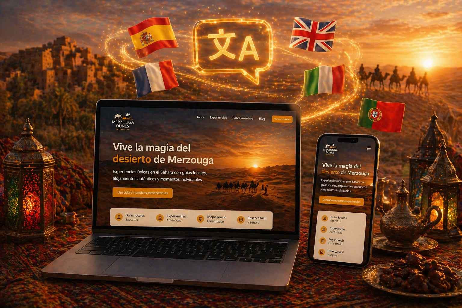 traduccion web merzouga dunes morocco